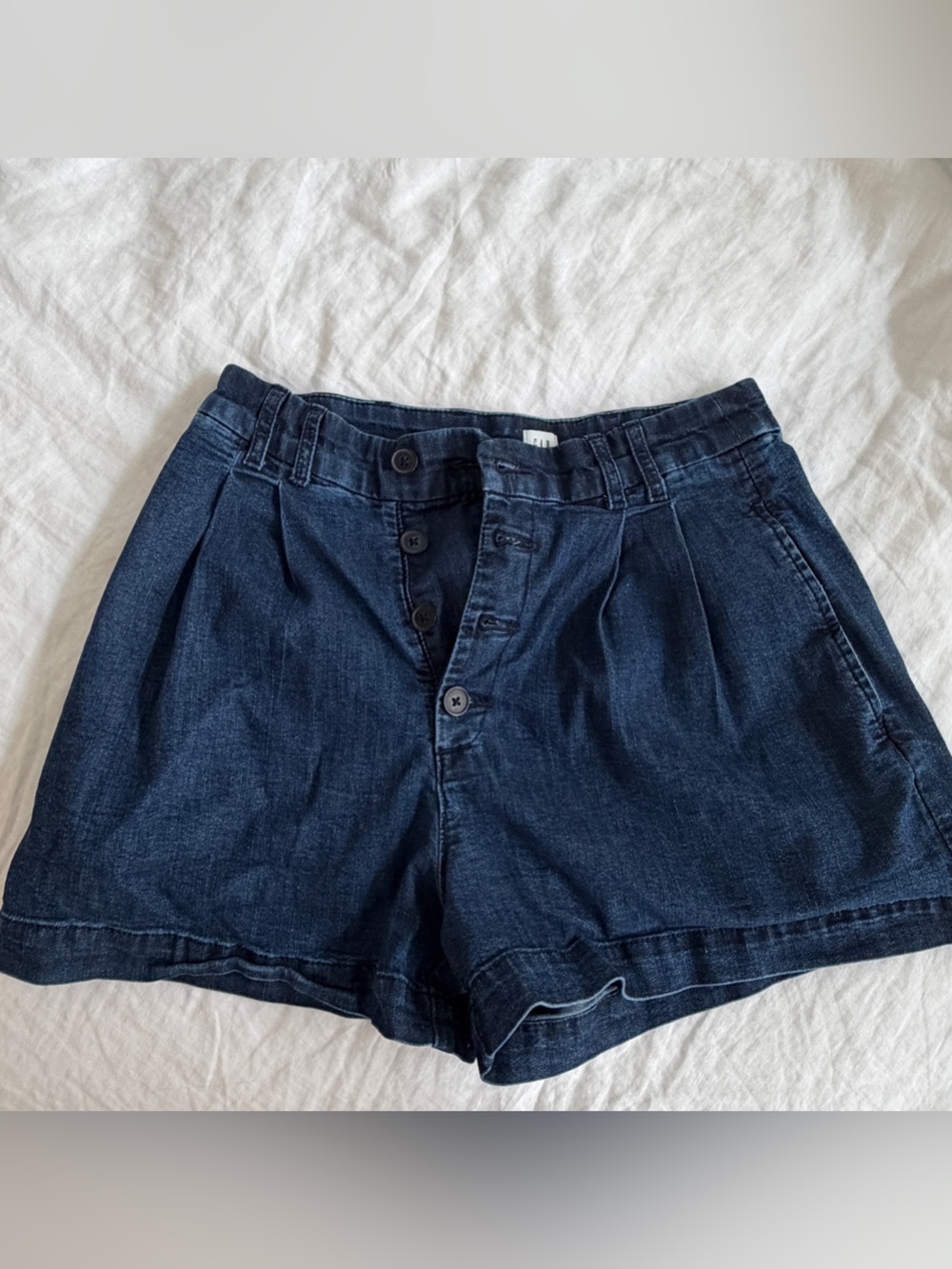 Gap x Doen Dark Blue Denim Women’s High-Waist Shorts